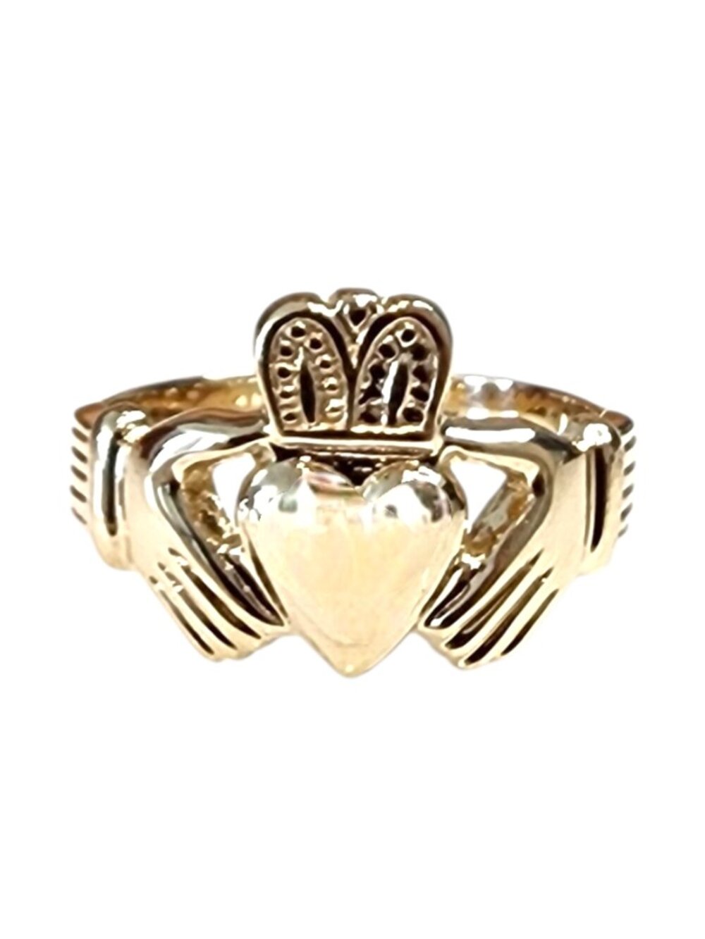 14K Yellow Gold Claddagh Ring Size 10.5 #25451